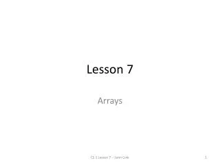 Lesson 7