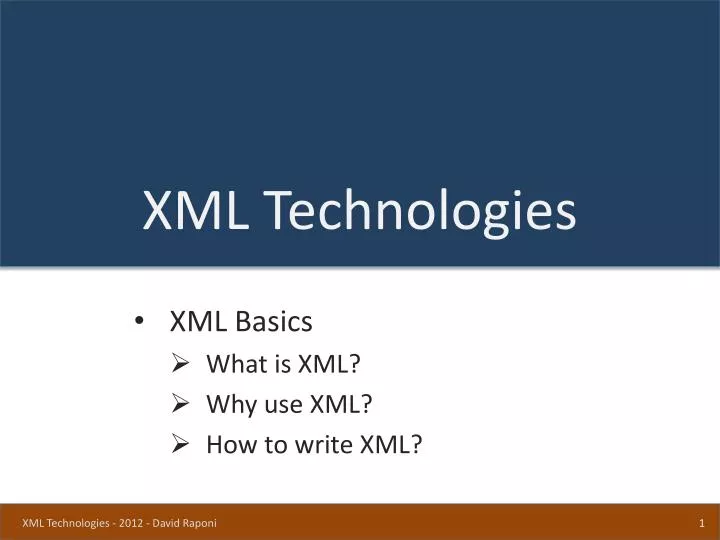 xml technologies