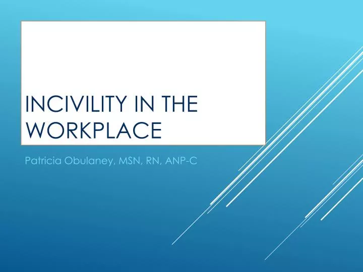 incivility in the workplace