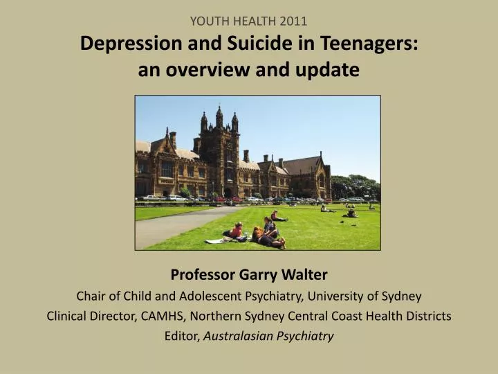 youth health 2011 depression and suicide in teenagers an overview and update