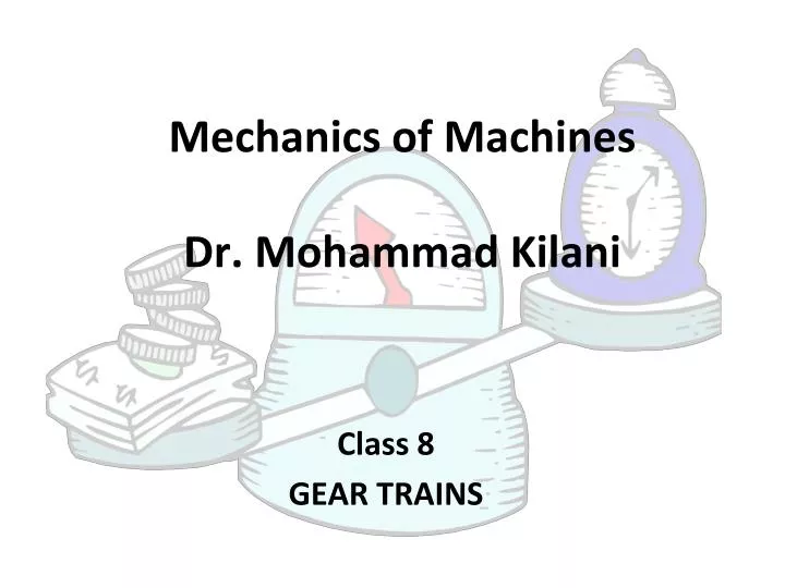 mechanics of machines dr mohammad kilani