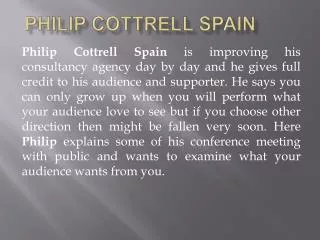 Philip Cottrell Spain