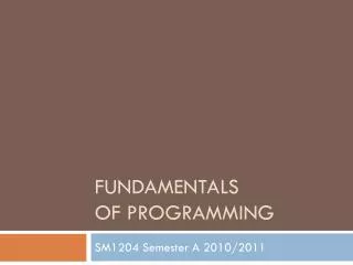 fundamentals of programming