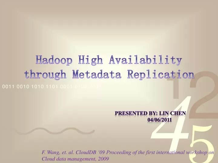 hadoop high availability through metadata replication