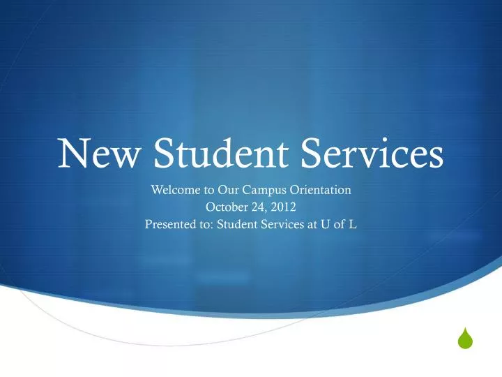 new student services