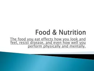 Food &amp; Nutrition