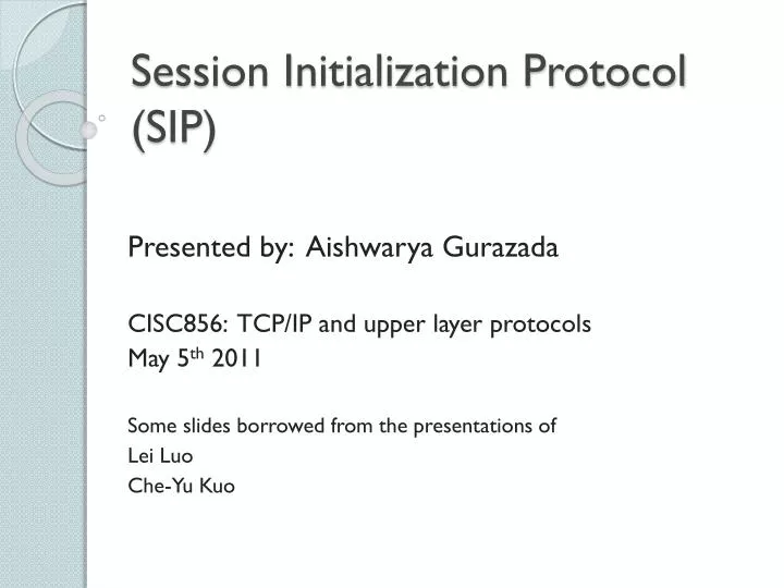 session initialization protocol sip