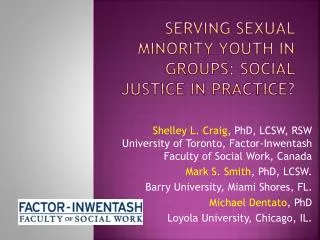 Serving Sexual Minority Youth in Groups: Social Justice in Practice?