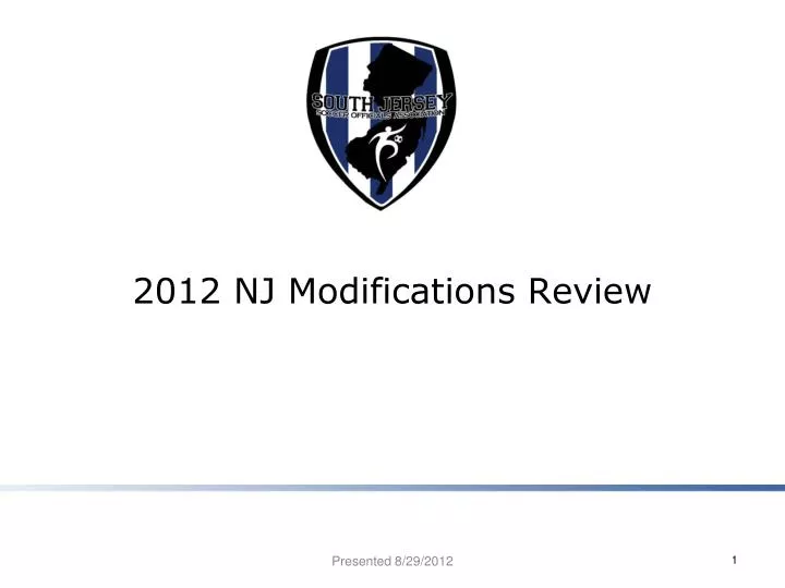 2012 nj modifications review