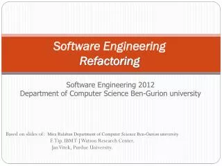 Software Engineering Refactoring