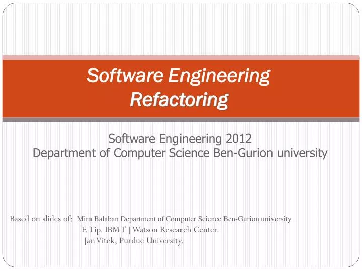 software engineering refactoring