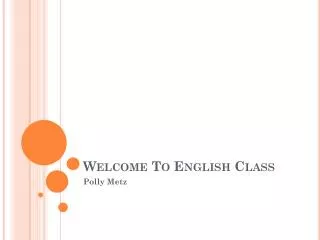 welcome to english class