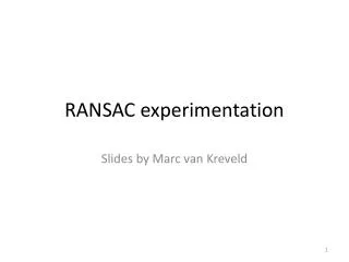 RANSAC experimentation