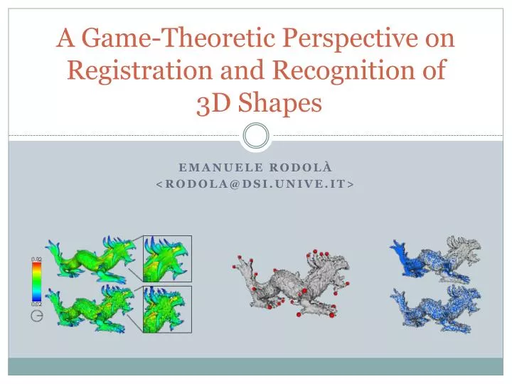 a game theoretic perspective on registration and recognition of 3d shapes