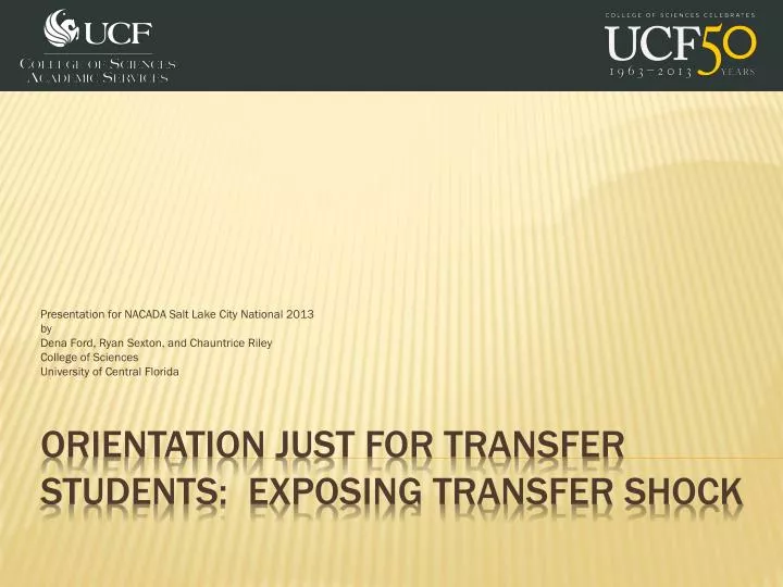 orientation just for transfer students exposing transfer shock