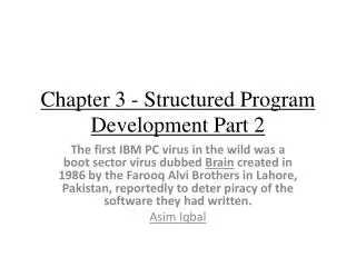 Chapter 3 - Structured Program Development Part 2