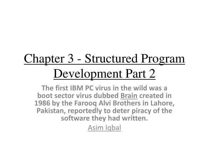 chapter 3 structured program development part 2