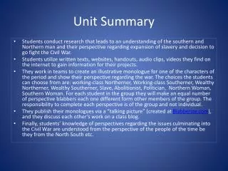 Unit Summary