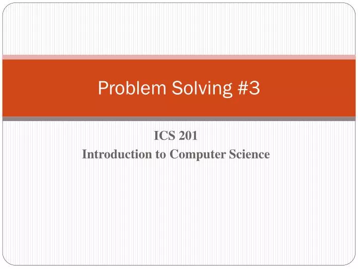 problem solving 3