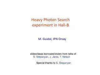 Heavy Photon Search experiment in Hall-B
