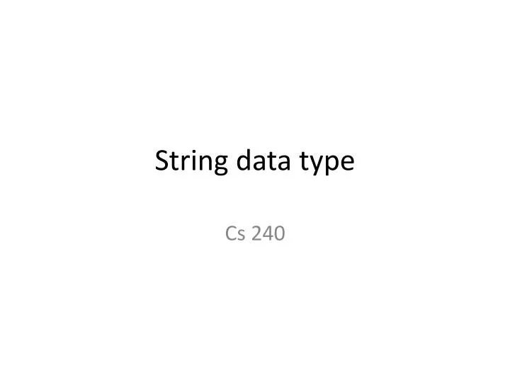 string data type