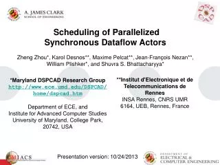 Scheduling of Parallelized Synchronous Dataflow Actors