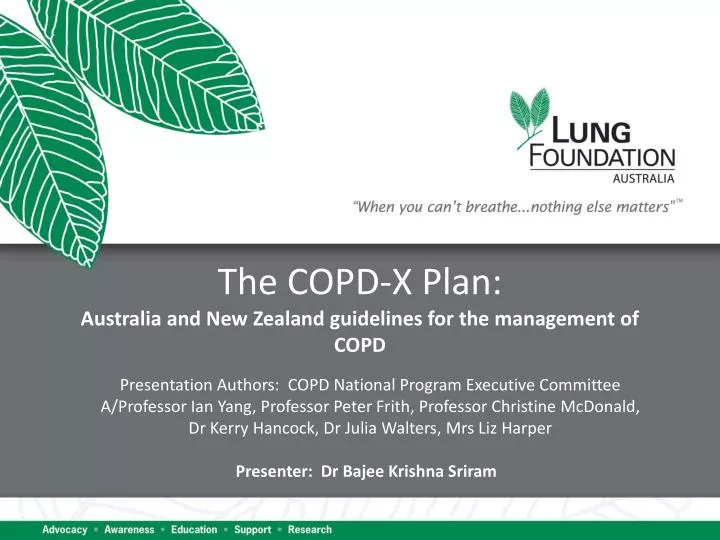 the copd x plan australia and new zealand guidelines for the management of copd