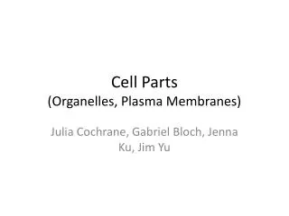 Cell Parts (Organelles, Plasma Membranes)