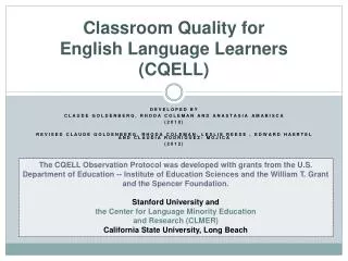 Classroom Quality for English Language Learners (CQELL)