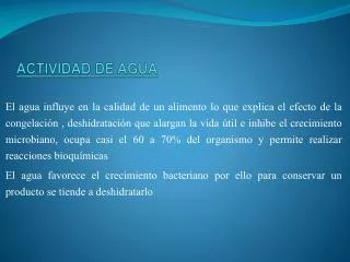 actividad de agua