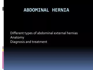 Abdominal hernia