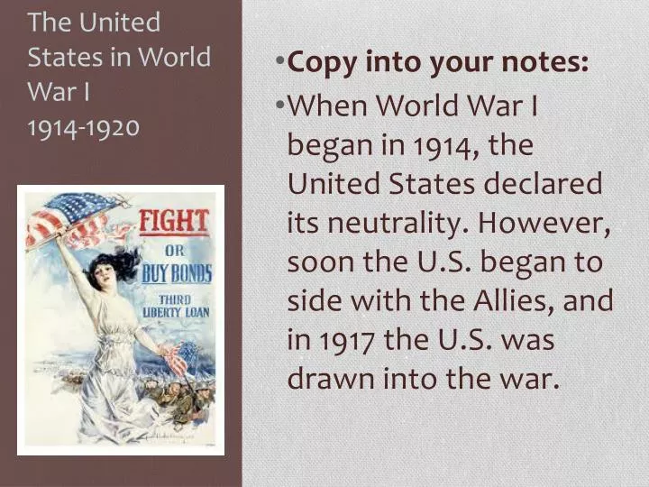 the united states in world war i 1914 1920