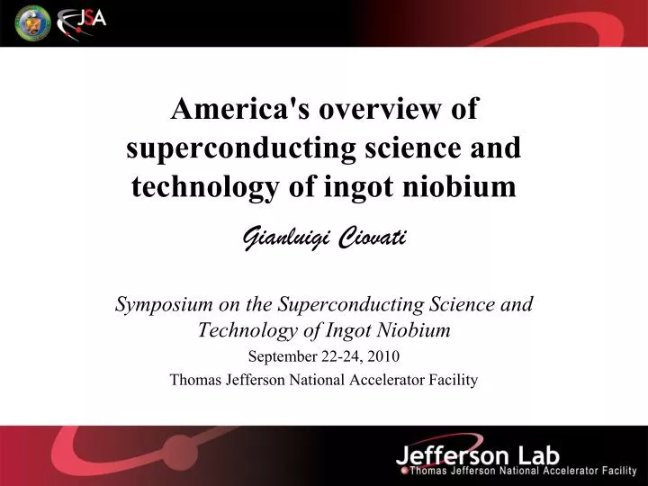 america s overview of superconducting science and technology of ingot niobium