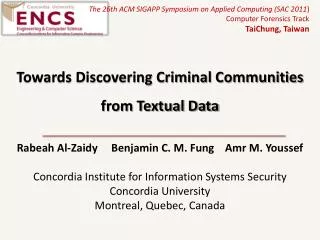 Towards Discovering Criminal Communities from Textual Data