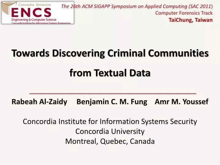 towards discovering criminal communities from textual data