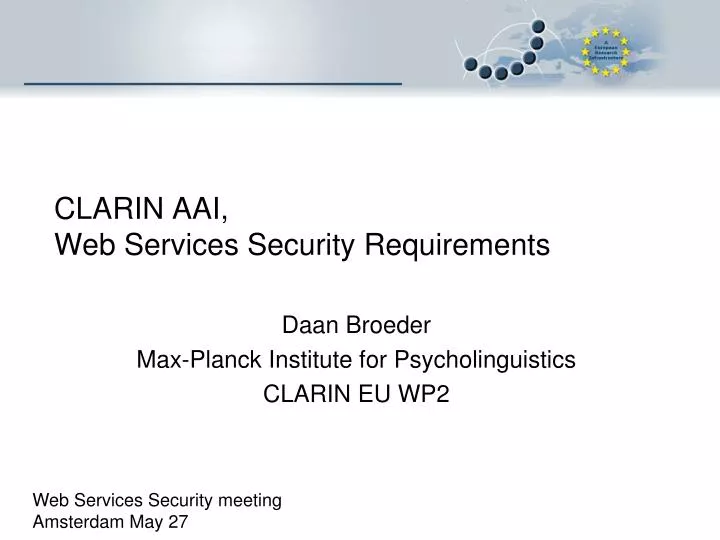 clarin aai web services security requirements