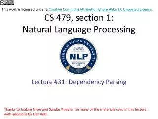 cs 479 section 1 natural language processing