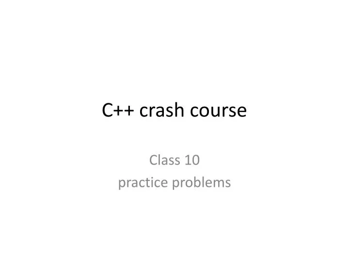 c crash course