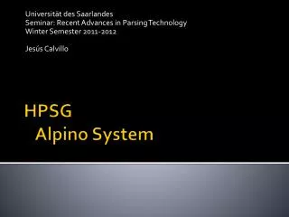 HPSG Alpino System