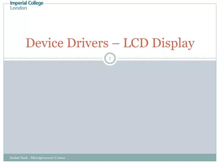device drivers lcd display