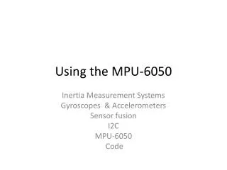 Using the MPU-6050