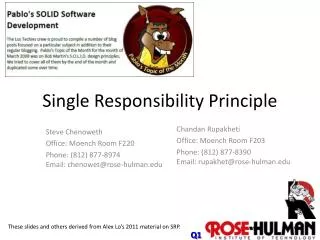 Single Responsibility Principle