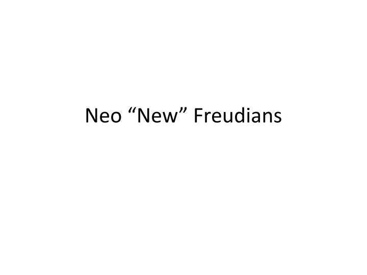 neo new freudians
