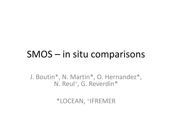smos in situ comparisons