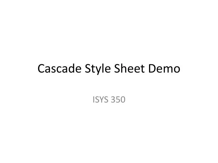 cascade style sheet demo