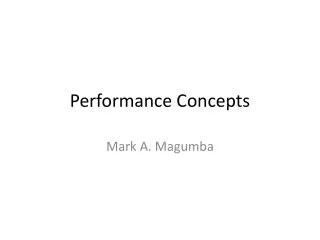 Performance Concepts