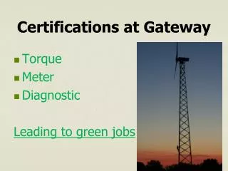 Certifications at Gateway