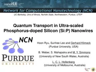 Quantum Transport in Ultra-scaled Phosphorus-doped Silicon ( Si:P ) Nanowires