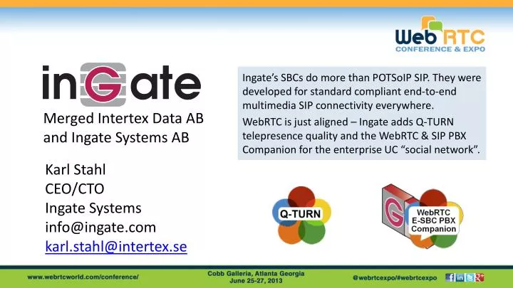 karl stahl ceo cto ingate systems info@ingate com karl stahl@intertex se