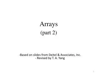 Arrays (part 2)